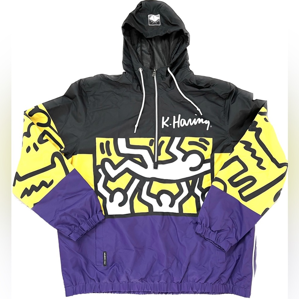 Keith Haring Licensed Members Only NWT Wind Breaker Hooded Men’s Sz XL